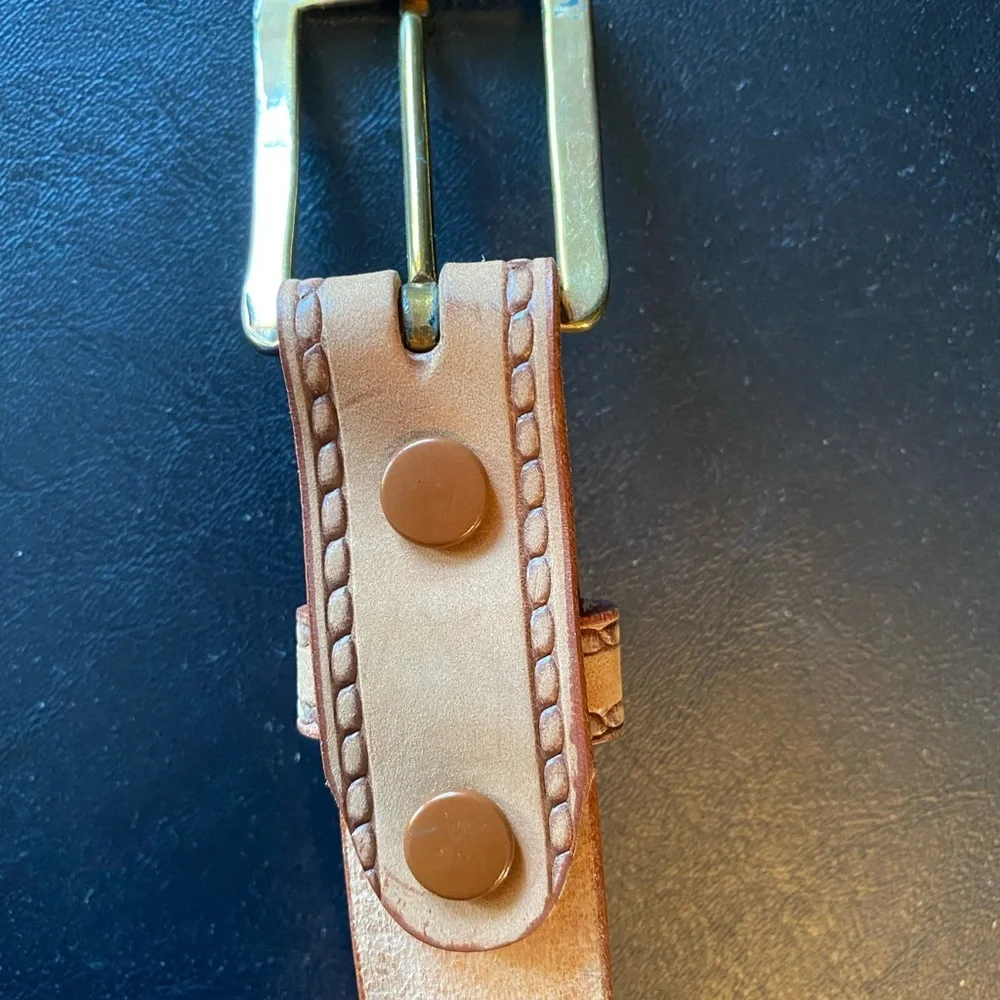 Vintage Brown 30” cowhide belt- Gem Dandy